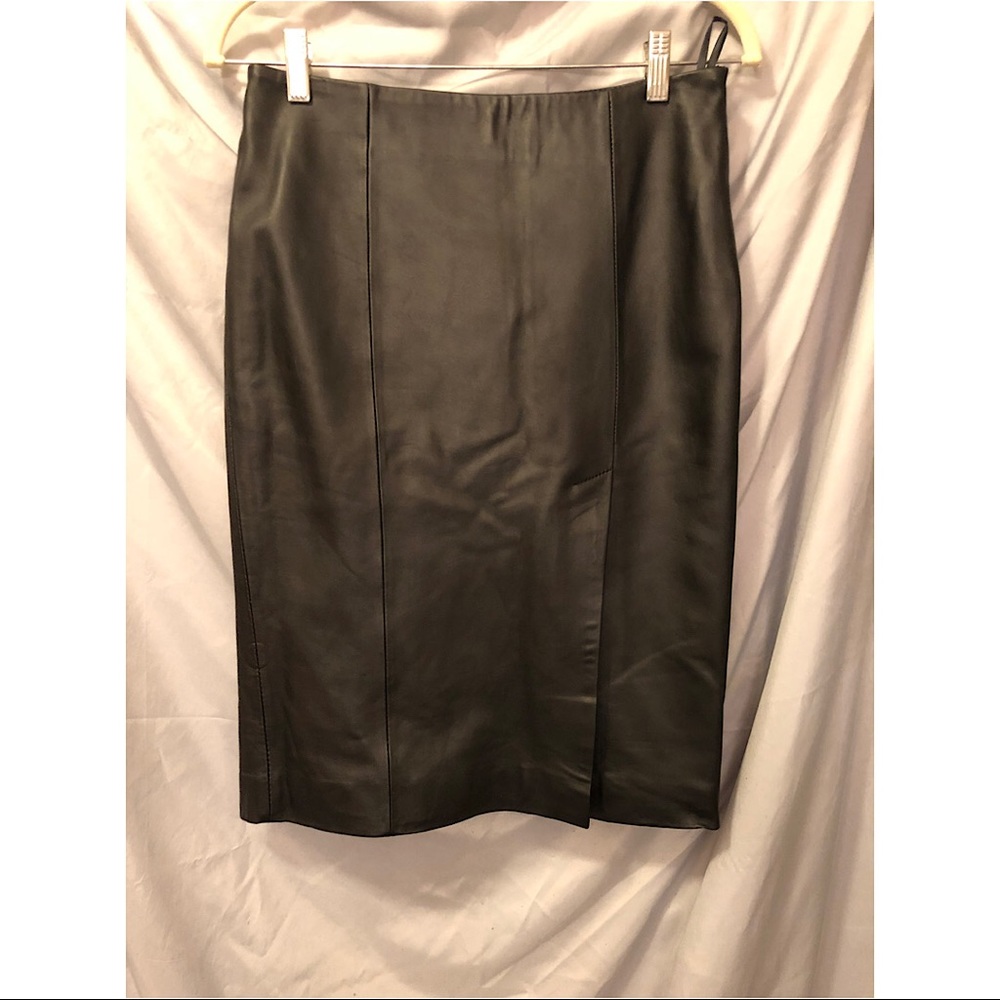 Bebe Black Leather Skirt Sz S